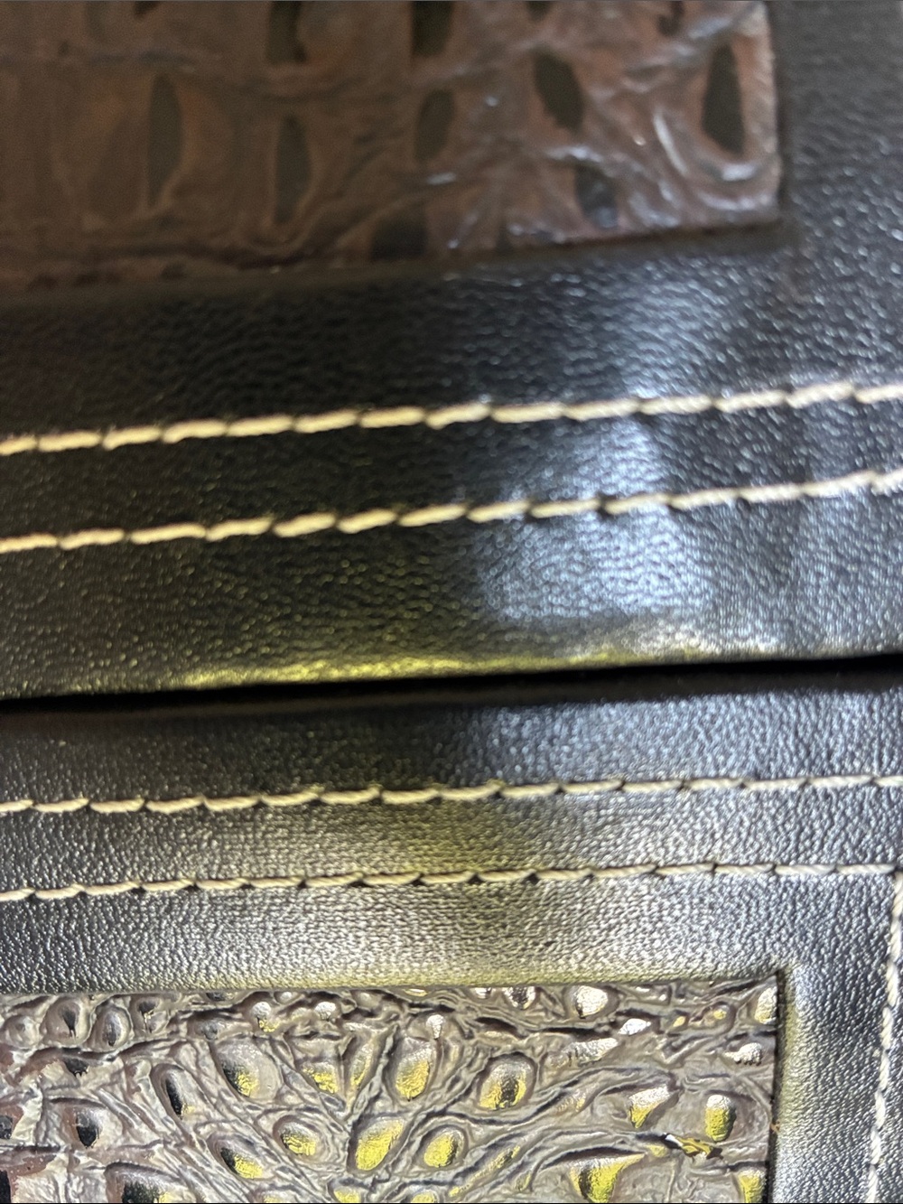 Faux-Croc Purse/Travel/Cosmetic/Accessory Case, unisex, Dr. Bag, Brown - Picture 5 of 12